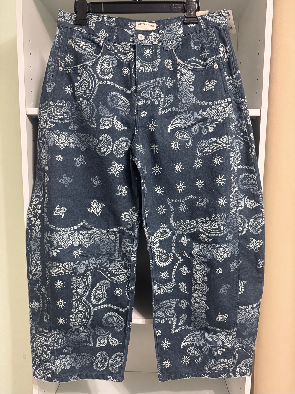 Free people Good Luck Printed barrel jeans